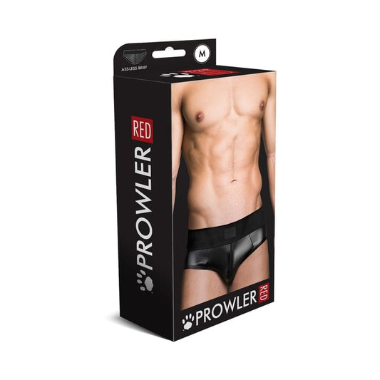 Prowler RED Wetlook Ass-less Brief Blk M