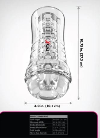 Pdx elite viewtube see-thru ez/grip stroker clear